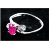Image 2 : .20 CT Diamond and 1.06 CT Ruby 10K White Gold Ring