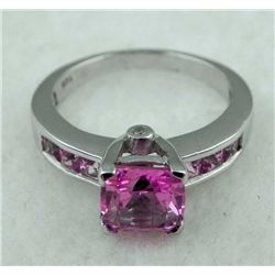 STERLING PLATINUM RING 1.33 PINK TOURMALINE