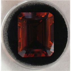 28.46 CT CITRINE ORANGE RED EMERALD CUT GEMSTONE