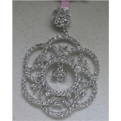 .90 Carat All Diamonds 14K White Gold Pendant