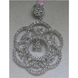 .90 Carat 150 All Diamonds 14K White Gold Pendant