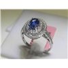 Blue Sapphire 84 Diamonds 14K White Gold Ring H Emperor