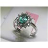 Emerald & 24 Diamonds 14K White Gold Ring H. Emperor
