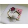 Ruby and 12 Diamonds 14K Yellow Gold Ring H. Emperor