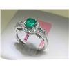 Emerald and Diamonds 18K White Gold Ring