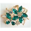 SWAROVSKI CRYSTAL GOLD FLOWER BUTTERFLY PIN BROOCH