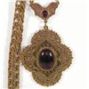 Vintage 1928 Victorian Revival Gold Filigree Purple Cab