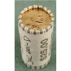 1 Bank Roll 2001-D UNC Sacagawea Dollars