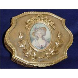 BRONZE PORTRAIT MINIATURE SIGNED JEWELRY BOX FRENCH