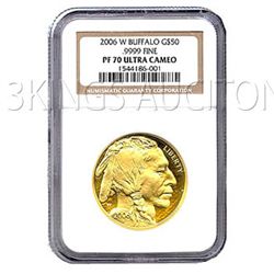 Certified Proof Buffalo Gold Coin 2006-W PF70 Ultra Cam