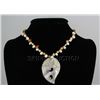 Image 1 : 186.79 CTW FRESHWATER CAPIZ PENDANT/MOTHER OF PEARL 24"