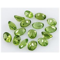 Peridot 12.76 ctw Loose Gemstone 7x5mm Oval Cut