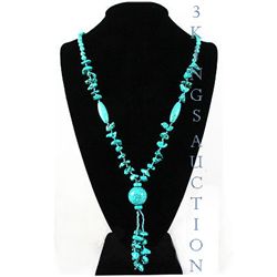 Natural 410.06ctw Turquoise Sterling Silver Necklace