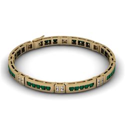 Emerald 2.56 ctw & Diamond Bracelet 14kt W OR Y Gold