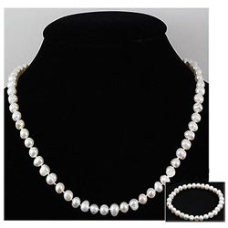 187.00 ctw Fresh Water Rice Pearl Necklace & Bracelet