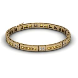 Citrine 2.56 ctw & Diamond Bracelet 14kt W OR Y Gold