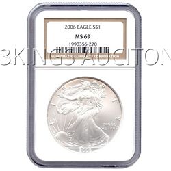 Certified Uncirculated Silver Eagle 2006 MS69