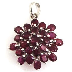 20.40 ctw 0.925 Sterling Silver Ruby Pendant