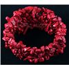 Image 1 : 262.10 CTW CHIPPED STONE 6" CORAL RED BRACELET