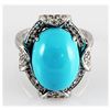 Image 3 : Genuine Turguiose 7.51ctw Diamond Ring 14kt 6.39g