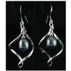 Image 1 : Natural 3.92g Pearl Spiral Dangling Silver Earring