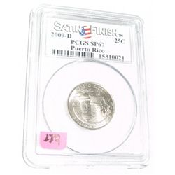 2009-D *PUERTO RICO* Territory Quarter RED BOOK VALUE IS $30.00 *CERTIFIED BY PCGS SATIN FINISH SP67