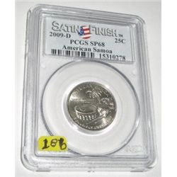 2009-D *AMERICAN SAMOA* Territory Quarter RED BOOK VALUE IS $40.00 *CERTIFIED BY PCGS SATIN FINISH S