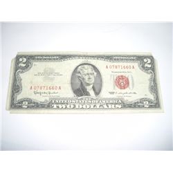 1963 SERIES $2 RED SEAL NOTE *SERIAL #A07871660A*!!