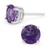 Image 1 : Genuine 1.70 ctw Amethyst Stud Earrings 14k Gold-White