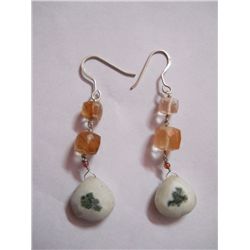 NATURAL 29.05 CTW SEMIPRECIOUS EARRING .925 STERLING SI