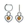 Image 1 : Genuine 14K Yellow Sapphire Diamond Earring