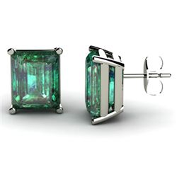 Genuine 6.30 ctw Emerald Earring 14k W/Y Gold