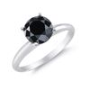 Image 1 : Genuine 3.0 ctw Black Diamond Solitaire Ring 14kt