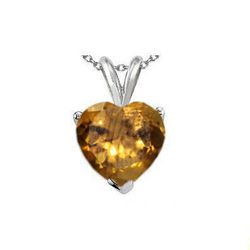 Natural 2.10 ctw Citrine Heart Pendant .925 Sterling