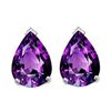 Image 1 : Genuine 2.50 ctw Amethyst Pear Shape Earrings 14kt