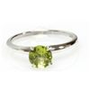 Image 1 : Natural 0.75ctw Peridot Round .925 Sterling Silver Ring