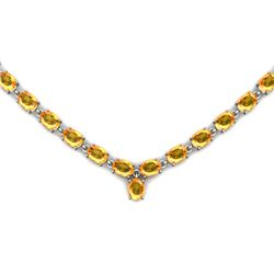 Natural Citrine 51.25ctw Oval Necklace .925 Sterling