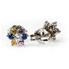 Image 2 : Genuine Multi Sapphire2.12Ctw Diamond Earring 14K