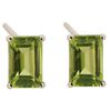 Image 1 : Genuine 3.75 ctw Peridot  Emerald Cut Earring 14kt