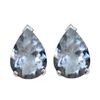 Image 1 : Natural 2.10 ctw Aquamarine Pear Earrings .925 Sterling