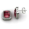 Image 1 : Genuine 3.70 ctw Garnet Diamond Earring 14k W/Y Gold