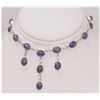 Image 1 : NATURAL 128.88 CTW TANZANITE OVAL NECKLACE .925 STERLIN