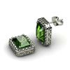 Image 1 : Genuine 4.60 ctw Green Tourmaline Diamond Earring 14k