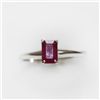 Image 1 : Natural 3.75 ctw Ruby Emerald Cut .925 Sterling Ring