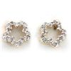 Image 1 : Genuine 0.12 ctw White Diamond Flower Earring 14k