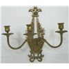 Image 3 : Pair 3 light brass sconces