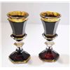 Image 3 : Set of 6 Bohemian red & gold cordial glasses