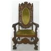 Image 1 : Walnut carved figural throne chair ca. 1900's