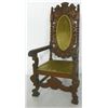 Image 2 : Walnut carved figural throne chair ca. 1900's