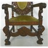 Image 4 : Walnut carved figural throne chair ca. 1900's
